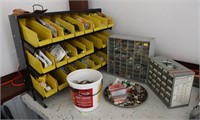 Filled Parts Bins, Hose Clamps, Organizers