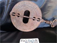VNTG GRISWOLD NEW AMERICAN CAST IRON STOVE DAMPER