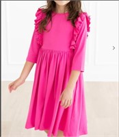 Sz 12-24mo 10PK Hot Pink Ruffle Twirl Dress