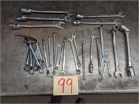 Mostly Snap On Box End & Ratchet End Wrenches