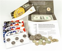 Coin Silver & 24kt Gold and Platinum Sets +