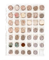 Coin Sheet of Silver Coins,19 Qtrs & War Nickels