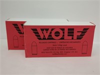 (2) Boxes of Wolf Cartridges - 9mm - 135gr. (50)