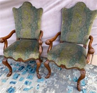 X - PAIR OF MATCHING ARMCHAIRS (A)