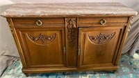X - ANTIQUE 19TH CENT. SIDEBOARD W/ MARBLE TOP