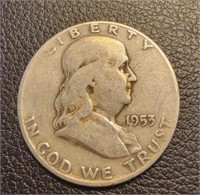 Silver 1953D Franklin half