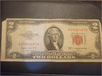 1953B Red seal $2 bill