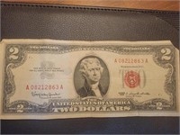 1963 red seal $2 bill