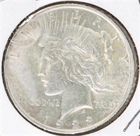 Coin 1923 Peace Silver Dollar in Brilliant Unc.