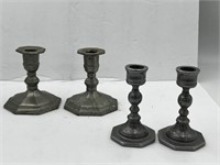Vintage pewter candlesticks