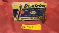 Dominion Centre Fire Cartridges - 19 in box. 32