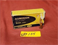 Dominion center fire Cartridges 9mm. Full box.