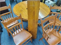 Table, leaf and 4 chairs