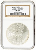 Coin 2000 Silver Eagle-Millenium Set, NGC-MS69