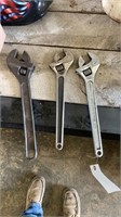 3 large crescent wrenches
, 2 of them are