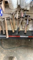 14 assorted hammers, including ball peen