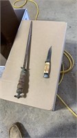 Monarch, bone handle, knife, and steel sharpener