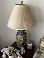 Asian Lamp vintage blue & white (cream)