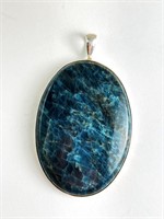 Very Large Sterling Chrysocolla Pendant 41 Grams