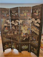Early Chinese 4 section 6'h 64"w Screen many