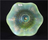 Hearts & Flowers ruffled compote - aqua opal