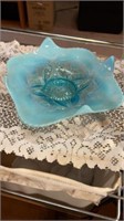 Blue jewel Shaded carnival glass