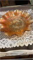 9” fluted edge floral dish