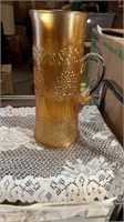 12” tall tree etched pitcher