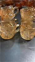 Set of 6 file etched cups