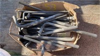 Box of bent rods with threaded end