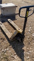 Yellow pallet jack, works .