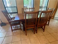 Basset Furn.  Solid Wood Dining Table Six Chairs