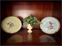 Ceramic Bird Plates & Plant