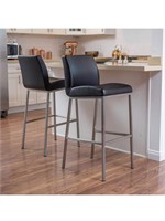 Christopher Knight Home Leather Barstools, 2-PcSet