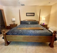Oak Wood King Size Bed - 7ft Tall