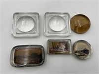 6 total Vintage paperweight lot