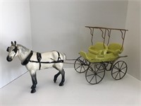 Vintage Metlox Pottery Horse Carriage Buggy