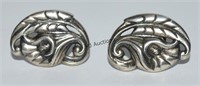 Pr. Signed Danecraft Sterling Cala Lily Earrings