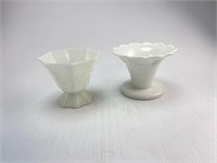 Milk Glass flower pots 2 Vintabe