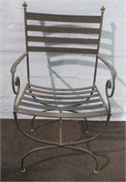 Mid Century Iron and Brass Chair