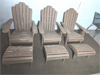 ADIRONDACK CHAIRS AND FOOT RESTS