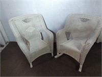 WICKER CHAIRS AND TABLE