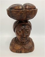 Wood Carved Sculpture of a Woman