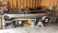 1981 Bass Tracker fishing boat has Johnson 25 HP