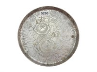 Vintage floral aluminum tray