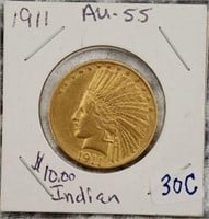 1911 $10 Gold Indian Coin