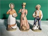 Three Bisque Figurines