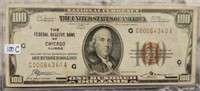 1929 $100 US Chicago Bank Note