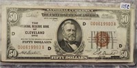 1929 $50 Cleveland Bank Note