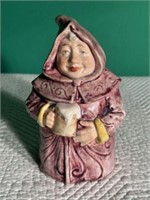 Monk Figural China Tobacco Jar